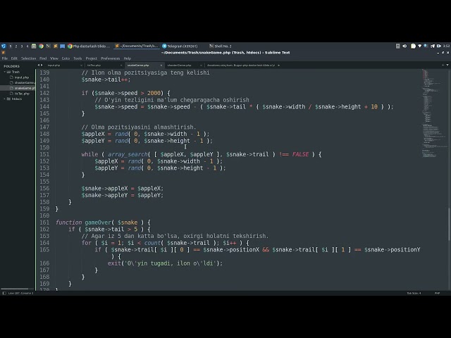 Php dasturlash tilida o'yin yaratish