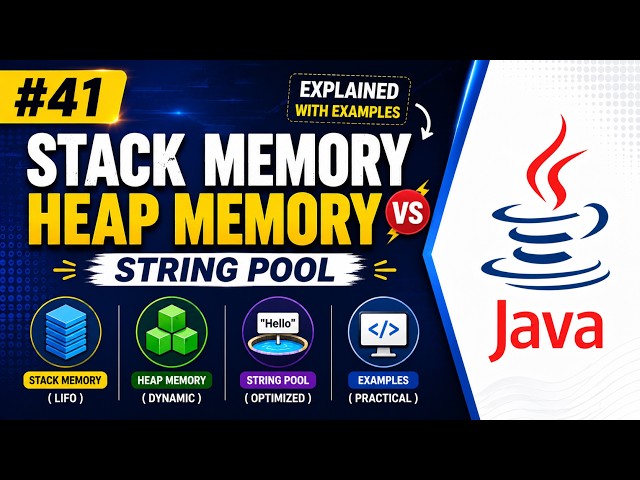#41 – Stack Memory, Heap Memory & String Pool Explained Clearly with Examples