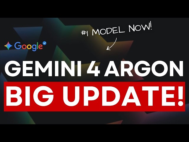 Gemini 4 Argon, Google's STRONGEST Model Is Here, This Changes Everything...
