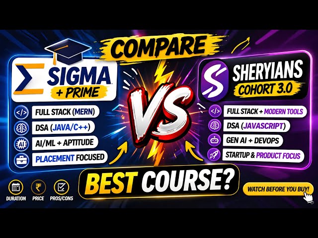 Sigma Prime vs Sheryians Cohort 3.0 | Best Coding Course 2026? Full Honest Compare