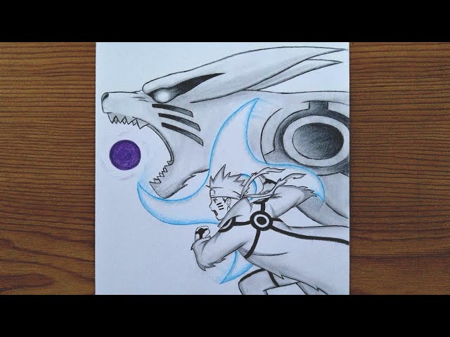 How To Draw Naruto Six Paths Rasengan And Kurama || Epic Pencil Drawing