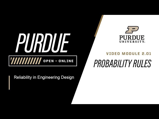 Reliability in Engineering Design | Module 2.1: Probability Rules | Purdue University