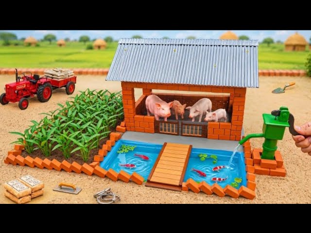 DIY Mini Cow Shed With Bricks & Water Tank 🐄 | Miniature Construction