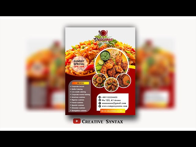 Professional Restaurant Flyer Design in CorelDRAW, US Print Standards