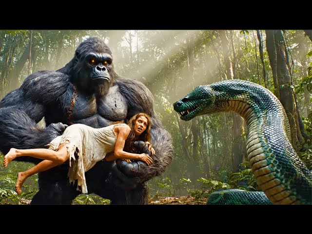 King Kong Fights Giant Python to Rescue the Girl | Epic Cinematic Battle