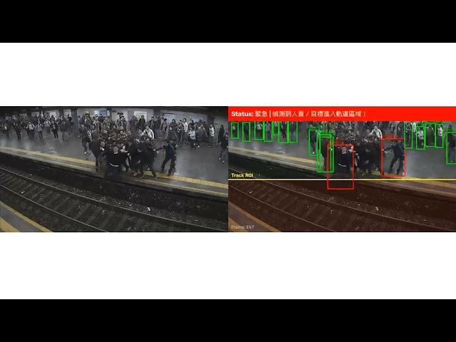 AI Real-Time Detection: Person Falling on Tracks (AI-Generated Footage)