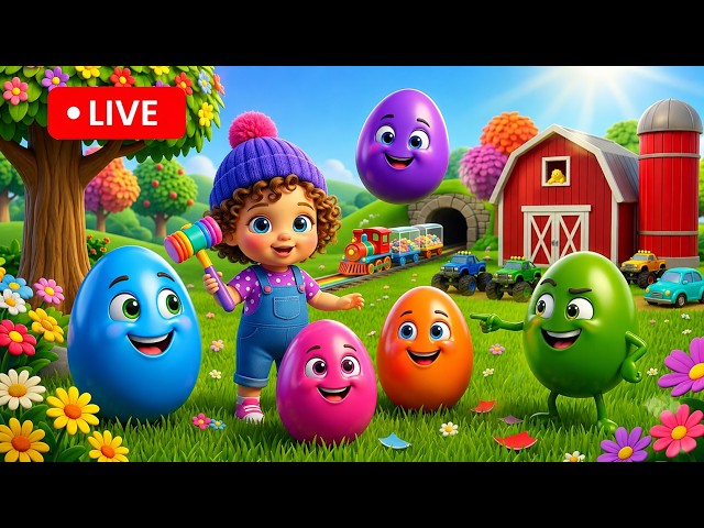 Egg Colors & Numbers Song | Colorful Eggs Farm Adventure | Nursery Rhymes for Kids