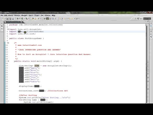 TAMIL HOW TO SORT AN ARRAYLIST IN JAVA DEMO
