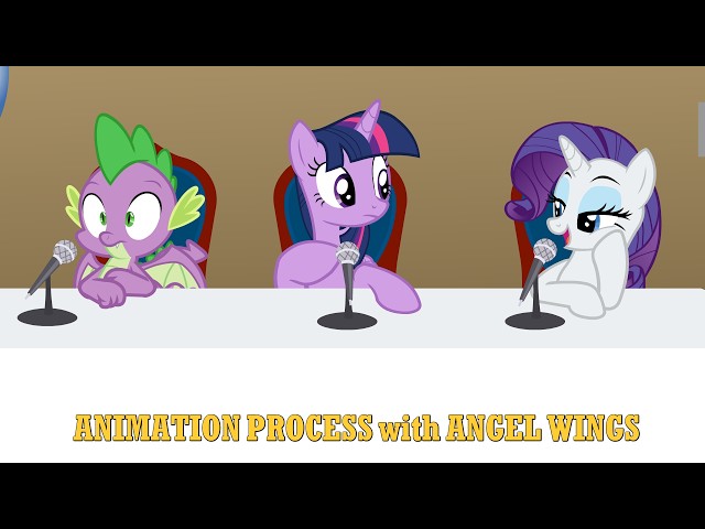 Spike and Rarity Flirting in a Panel - MLP Animation Process feat. Angel Wings