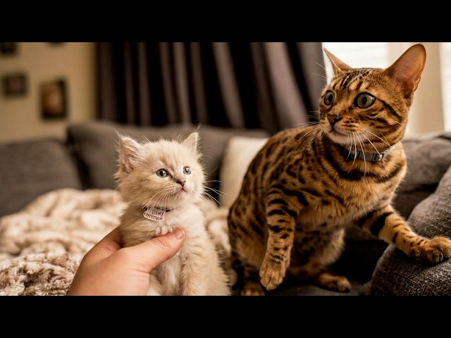 When Your Dramatic Cat Meets a Tiny Kitten and Completely Loses It 🤣 Funny Cats Video