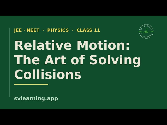 Relative Motion EXPLAINED | Class 11 Physics | Condition for Collision + JEE Numericals