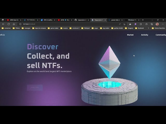Responsive NFT Website  - Bedimcode - Tutorial feito 2022