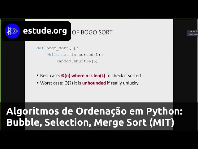 Sorting Algorithms in Python: Bubble, Selection, Merge Sort (MIT)