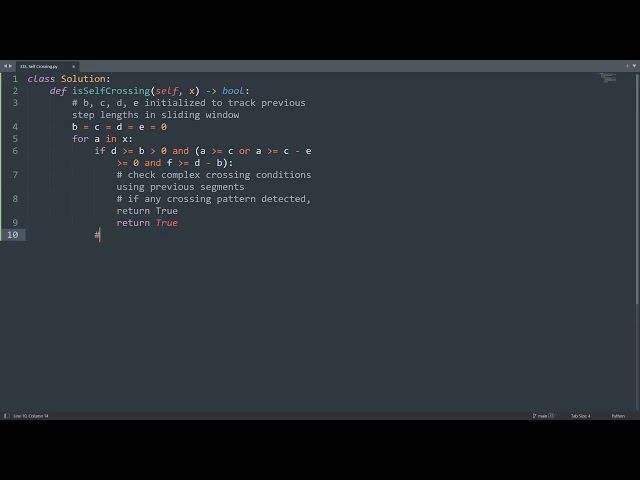 Leetcode 335. Self Crossing in Python | Python Leetcode | Python Coding Tutorial | Python Code ASMR