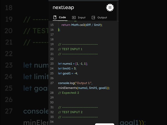 Minimum Elements to Reach Target Sum | Optimal JavaScript Solution | LeetCode Math Trick Explained