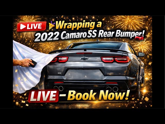 🔥 Wrapping a 2022 Camaro SS Rear Bumper LIVE 🚗✨ #camaro #ss #rear #bumper #wrap #diy #howto