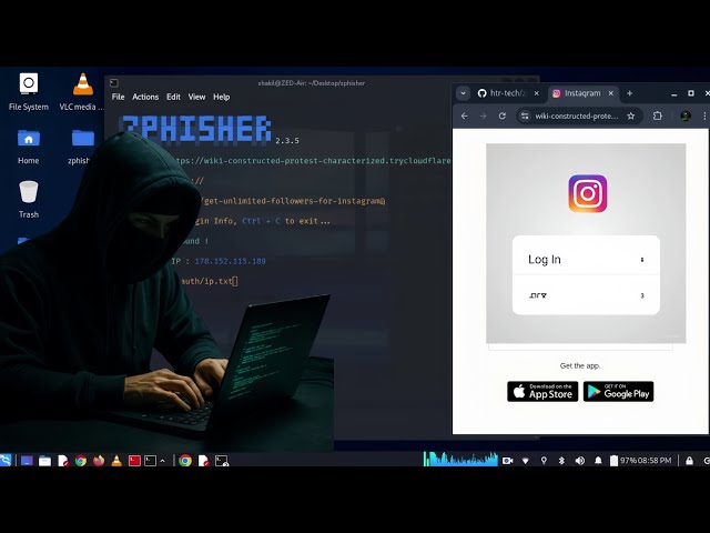 How to Hack Instagram Account from kalilinux | Ethical Hacking | zphisher 2025