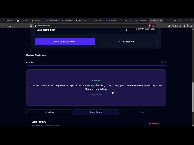 Study Assistant  | TypeScript , React , Gemini API | Flam AI