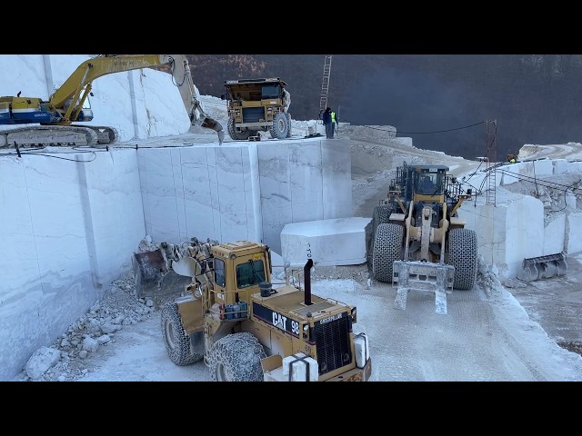 Mountain Marble Quarry: Extracting and Moving Massive Stone Columns