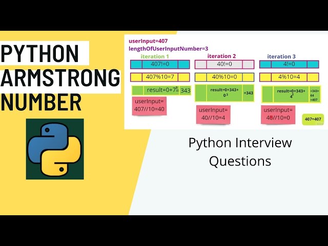# 25 Python Program Armstrong Number | Python Interview Questions