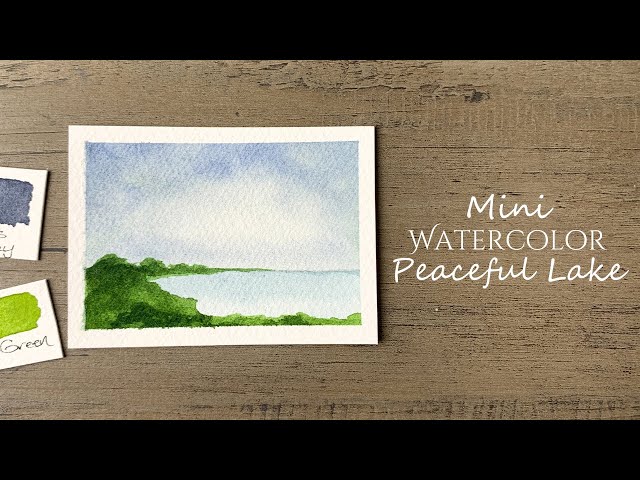 Easy Mini Watercolor Tutorial - A Peaceful Lake in the Country