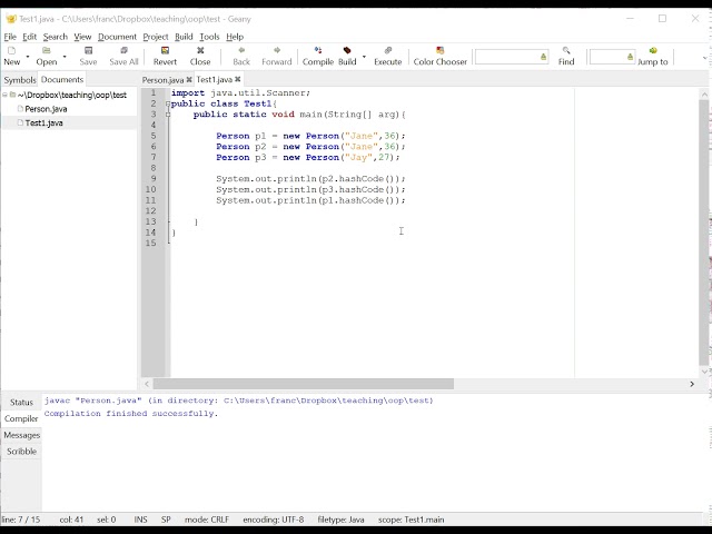 Overriding the hashCode method.