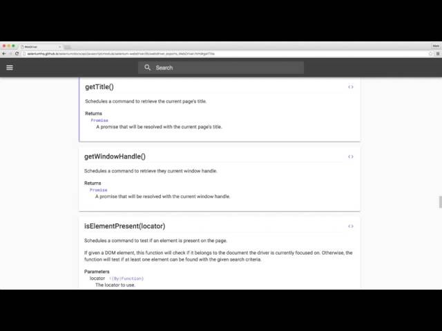 Browsing the WebDriverJS API Documentation — Selenium WebDriver for Node.js