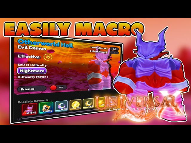 How To Easily SOLO & MACRO Otherworld Hell In Universal Tower Defense X!!