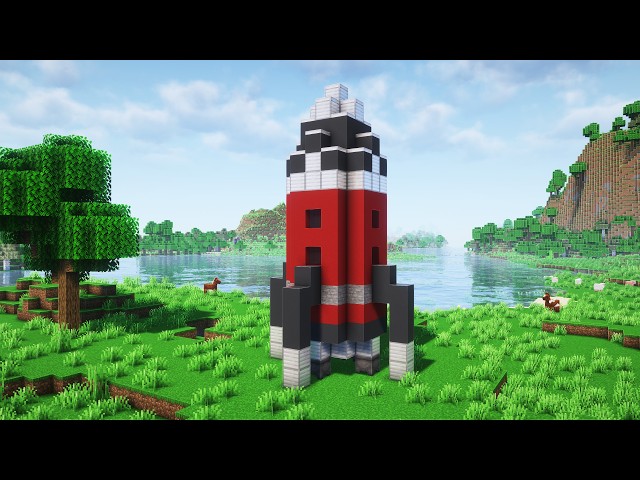How to Build a Small Rocket in Minecraft - Minecraft Rocket Build Tutorial