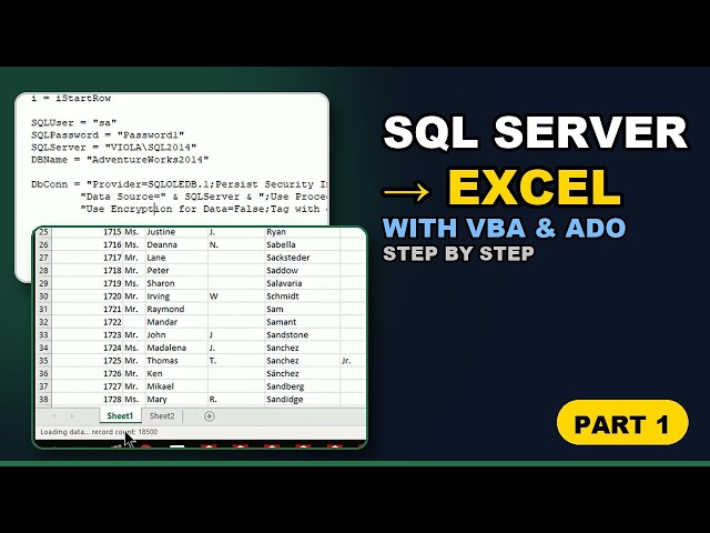 Export SQL Server Data to Excel with VBA & ADO (Step by Step) - Part 1
