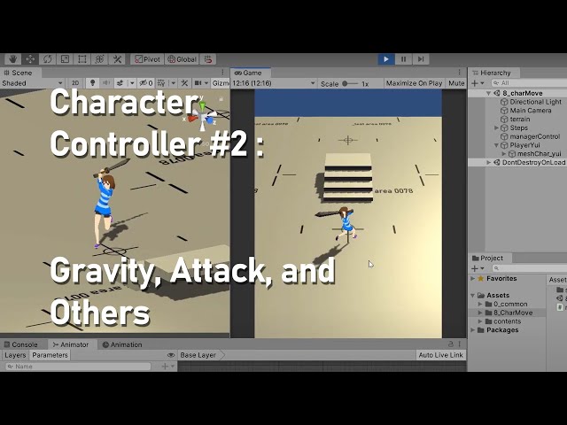 Unity C# : Character Controller - Part 2 : Gravity, Attack and Others.