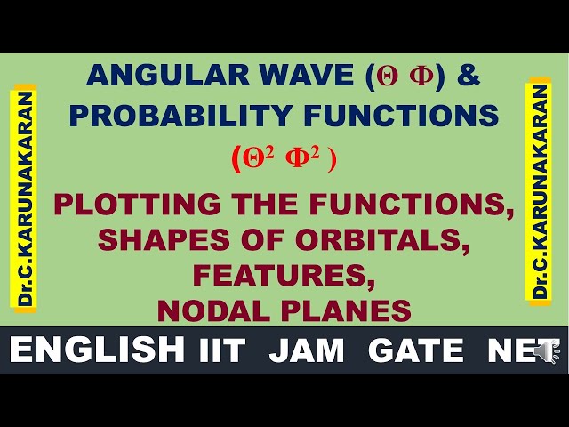 (ENGLISH) ANGULAR WAVE PROBABILITY FUNCTIONS  PLOTTING, SHAPES OF ORBITALS, FEATURES, NODAL PLANES