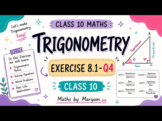 Trigonometry Exercise 8.1 Q4 | Class 10 Maths | NCERT Solution | Maths by Maryam