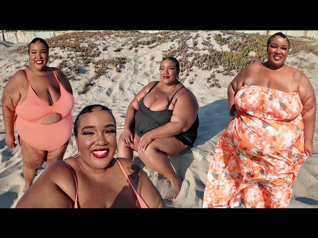 SHEIN CURVE PLUS SIZE SUMMER FASHION & SWIMWEAR AT THE BEACH TRY ON HAUL/ VACATION STYLE DRESSES