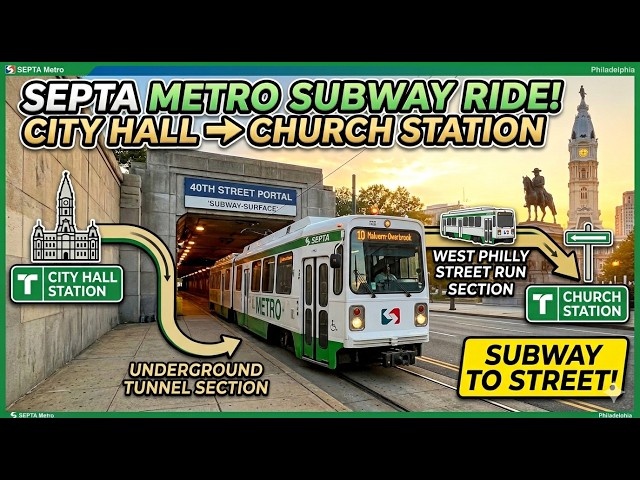SEPTA Metro Subway Ride: City Hall to Church Station (MFL Guide)