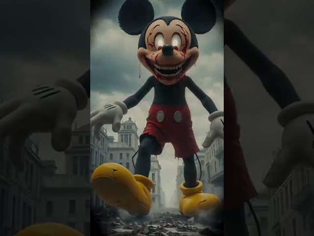Horror Disney Mickey Mouse, Minnie Mouse, Donald Duck, Goofy & Pluto Cursed Transformation 👀🔥 #scary