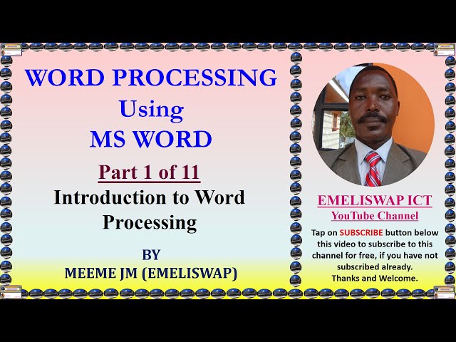 Introduction to Word Processing