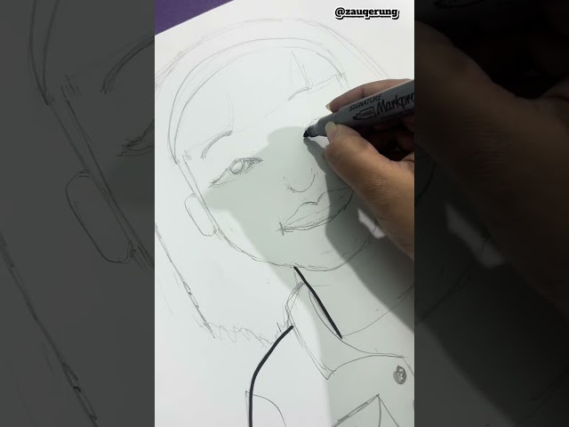 Easy Face Portrait Drawing for Beginners ✏️ | Simple Character Sketch in one line art 