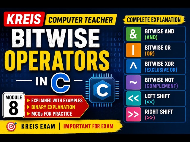 Bitwise Operators in C | AND, OR, XOR, NOT, Shift Operators | KREIS Computer Teacher Preparation