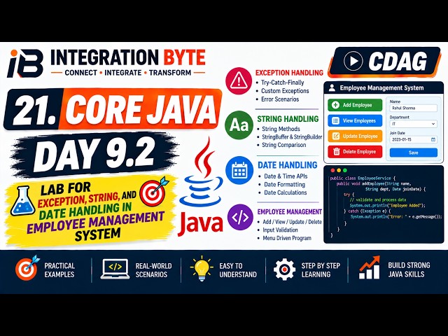 21 Core JAVA  Day 9.2   Lab for Exception, String, and Date Handling in Employee Management System