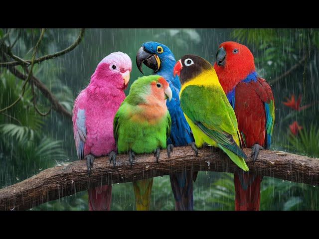 MOST COLORFUL PARROTS ON EARTH 🦜 NATURAL BIRD CALLS FOR STRESS RELIEF & MEDITATION 🌿 BIRDS CHIRPING