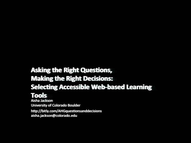 Selecting accessible web-based learning tools (3 minute clip)