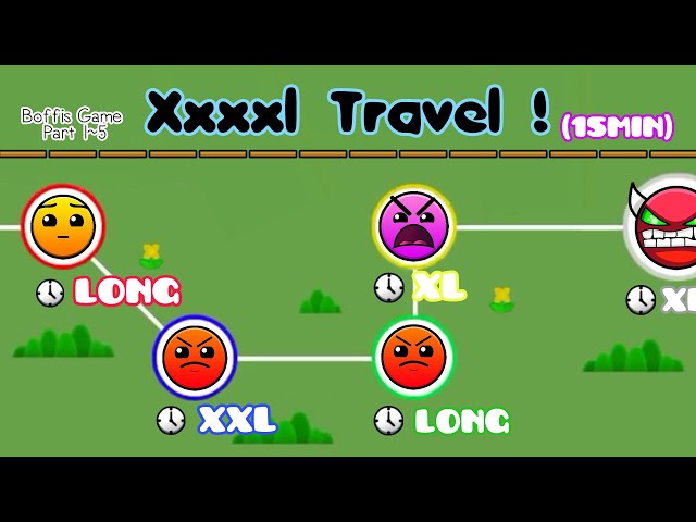 XXXXL TRAVEL (15Min With 5 Stages) | Geometry Dash 2.1 : Boffis Game All Part (1~5) - Boffis123
