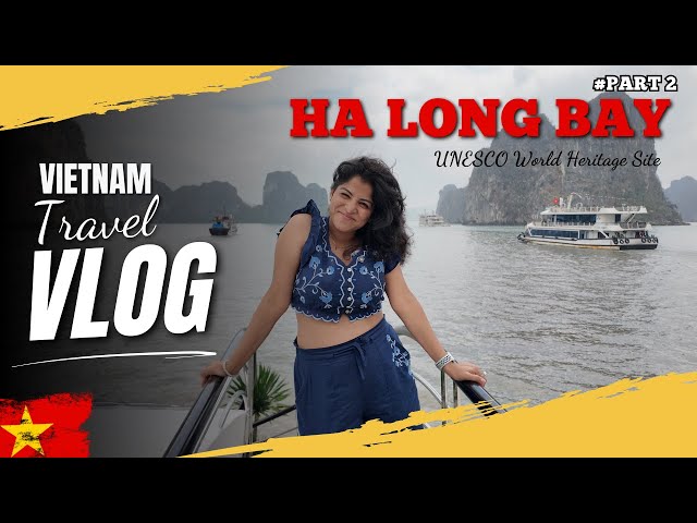 Vietnam Day 2 | Ha Long Bay Cruise Experience ⛴️ | Islands, Caves & Sunset Party 🇻🇳✨