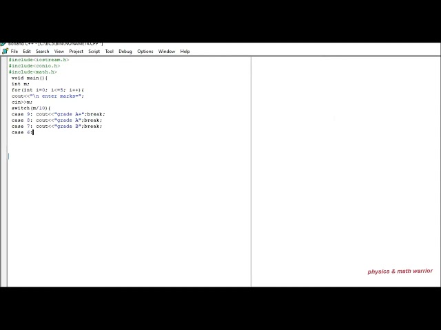 example of switch statement on c++ students marks example