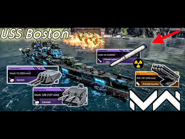 USS Boston🤯😱New bundle ship with the best build#modernwarships#gaming#battleship#games