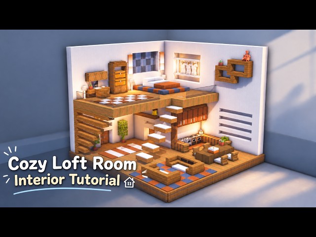 How to Build a Cozy Loft Room😮 | Minecraft Interior Tutorial⛏️