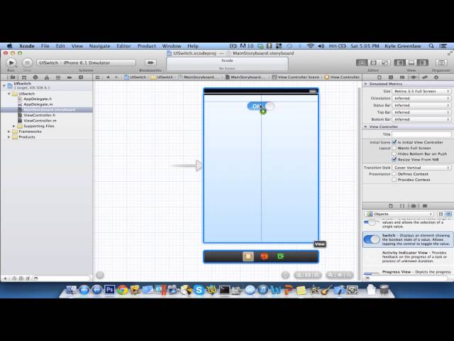 Xcode Tutorial 4.5.2 - UISwitch