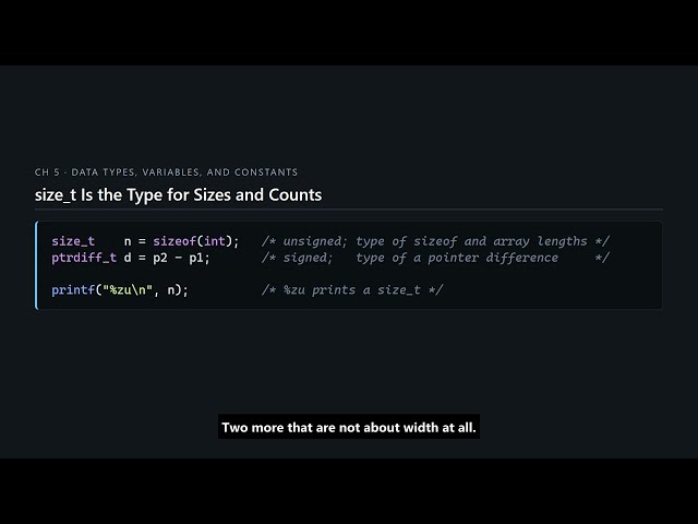 C Programming #44 — Fixed-Width Types, size_t, and the Countdown Trap