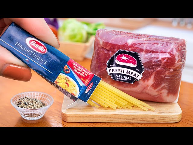 Yummy Miniature Onion Pasta with Beef Recipe Idea 🍝 Mini Yummy ASMR Cooking Video